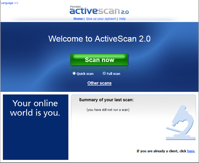 Panda Active Scan Panda Active Scan