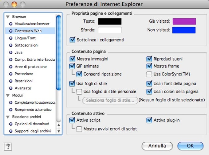 Internet Explorer per Mac Internet Explorer per Mac