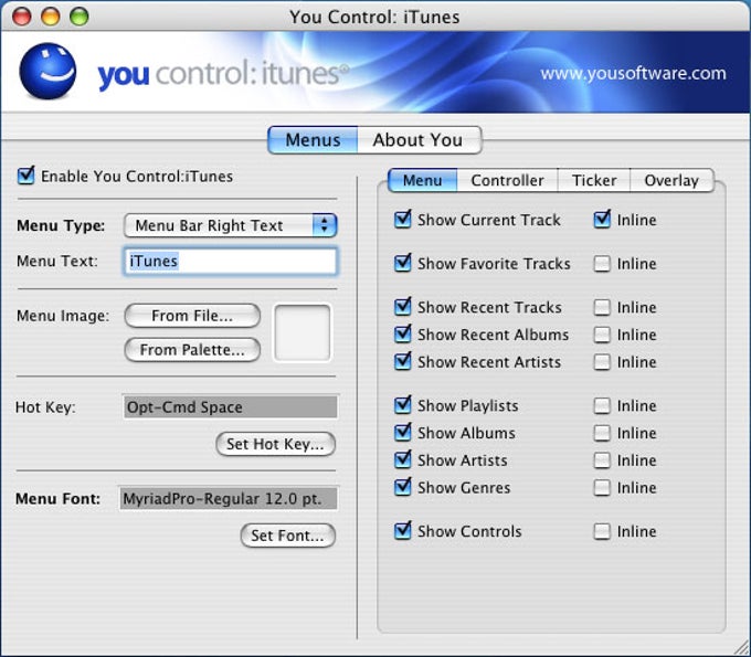 You Control: iTunes You Control: iTunes