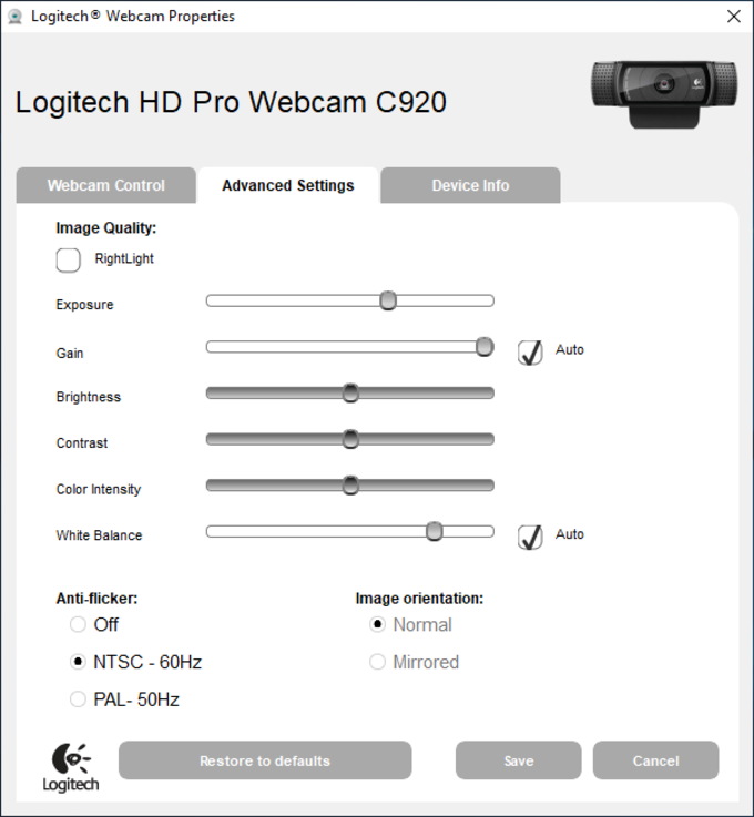 logitech camera settings download for mac