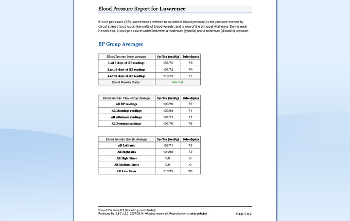 blood pressure tracking