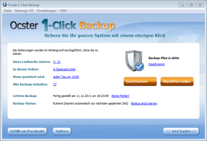 Ocster 1-Click Backup Ocster 1-Click Backup