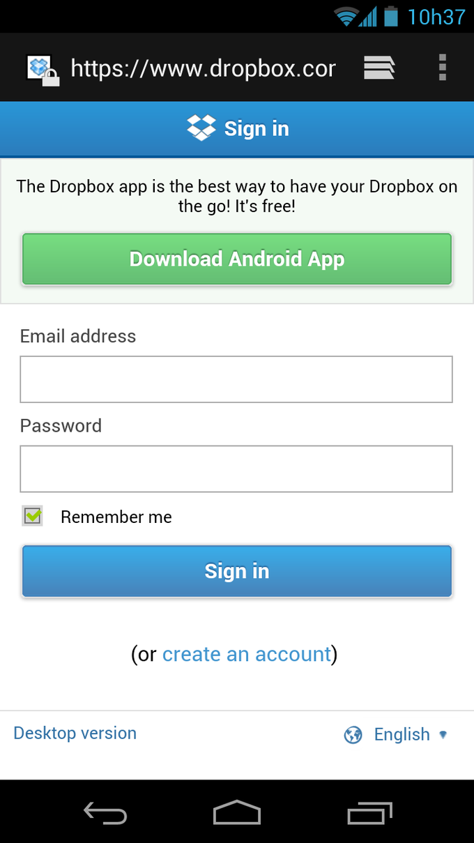 Dropbox Mobile Dropbox Mobile