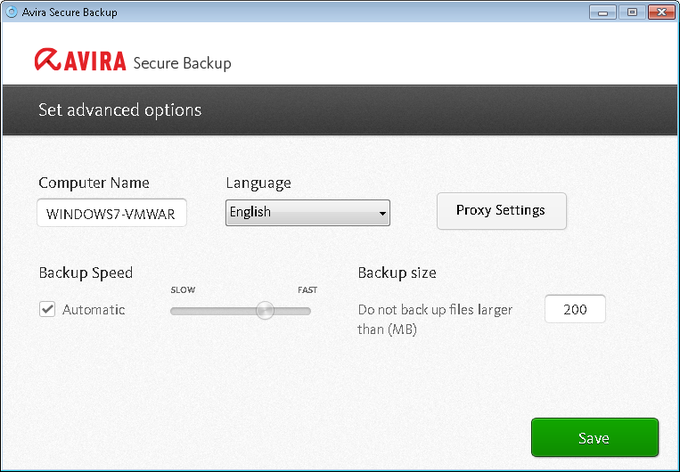 Avira Secure Backup Avira Secure Backup