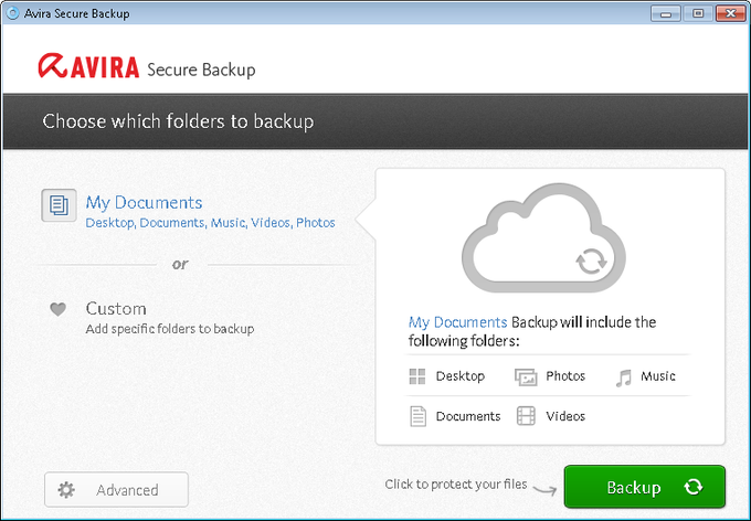 Avira Secure Backup