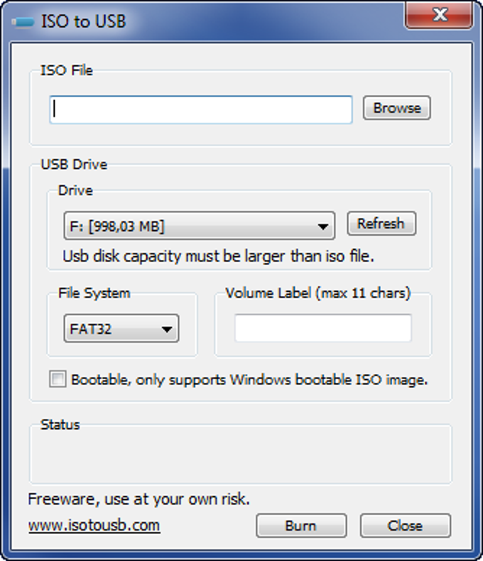 burn windows iso to usb