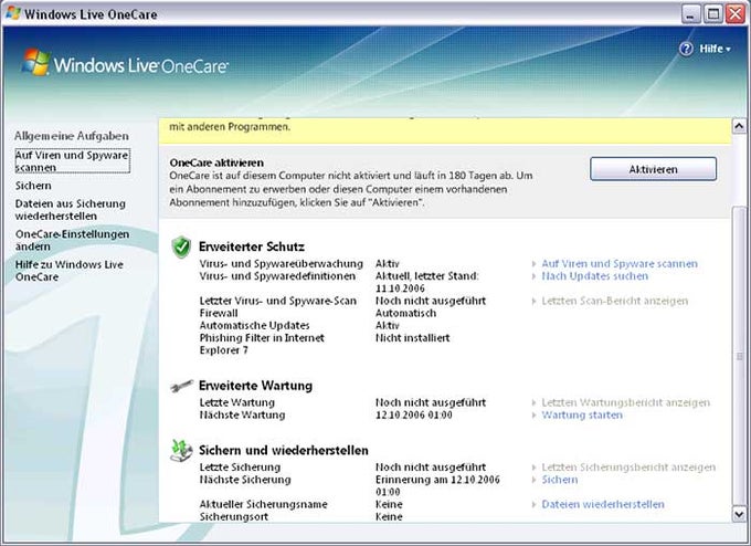 Windows Live OneCare Windows Live OneCare