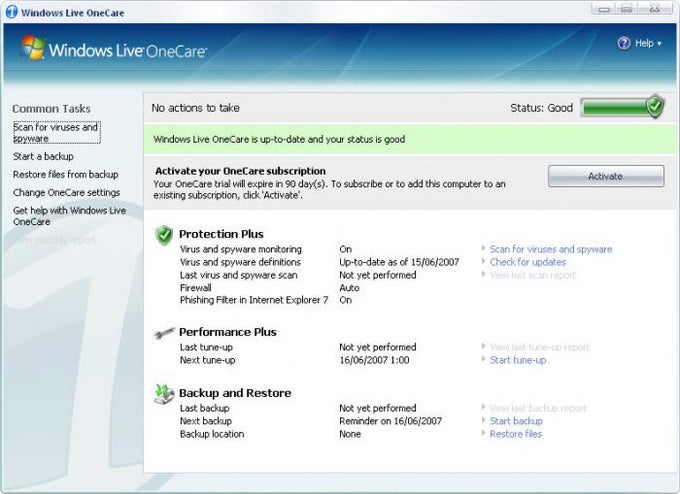 Windows Live OneCare Windows Live OneCare