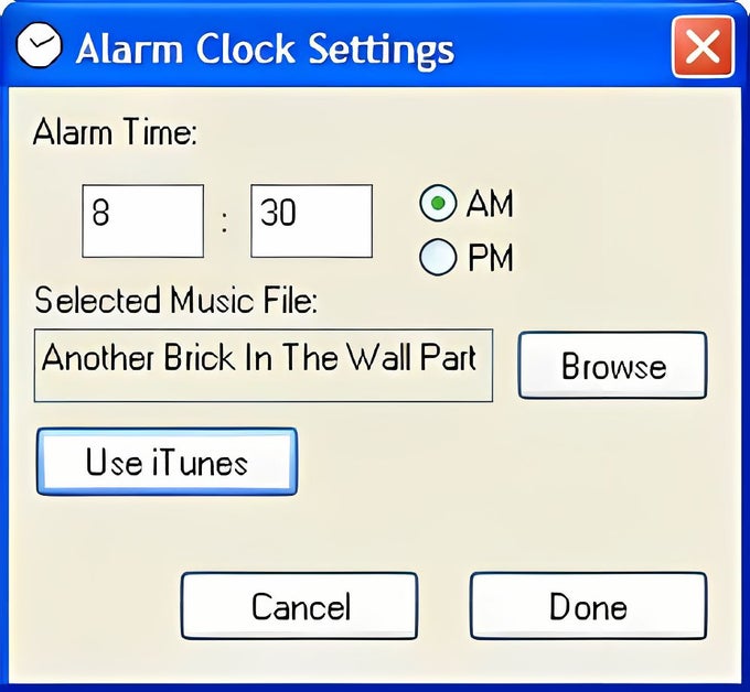 iTunes/MP3 Alarm Clock Download