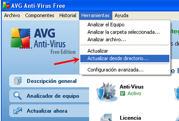 Actualización de firmas para AVG Free Actualización de firmas para AVG Free