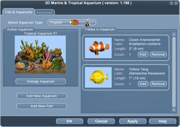3D Tropical Aquarium Screensaver 3D Tropical Aquarium Screensaver