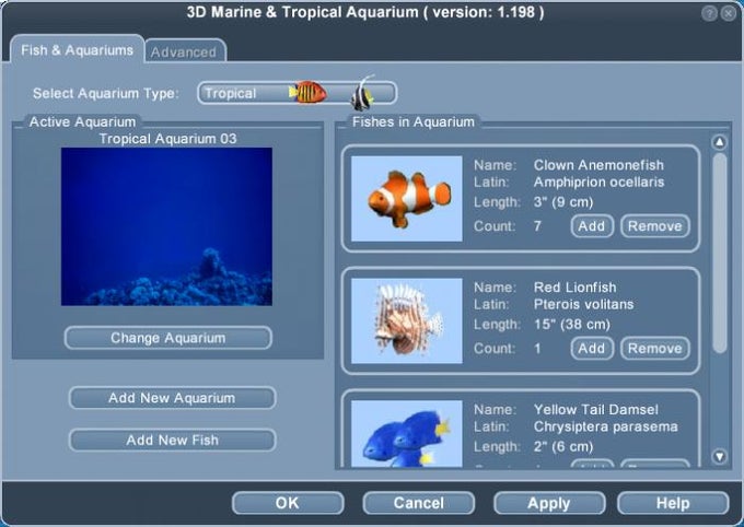 3D Tropical Aquarium Screensaver 3D Tropical Aquarium Screensaver