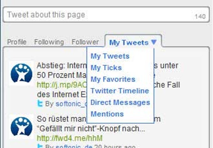 TICKnTALK Twitterclient für IE TICKnTALK Twitterclient für IE