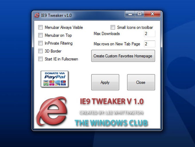 IE9 Tweaker IE9 Tweaker