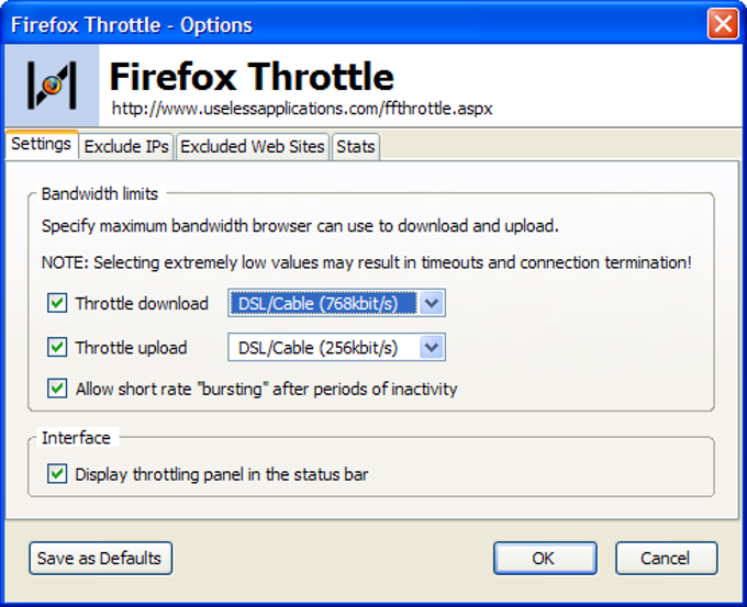 Firefox Throttle Firefox Throttle