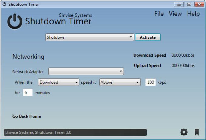 sinvise shutdown timer