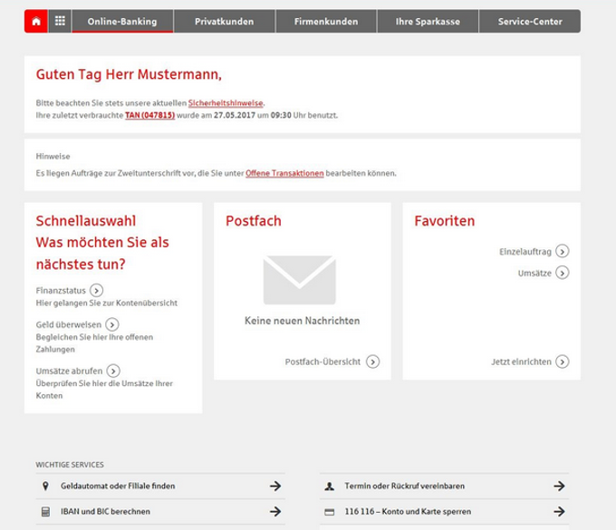 Sparkasse Online Banking Sparkasse Online Banking