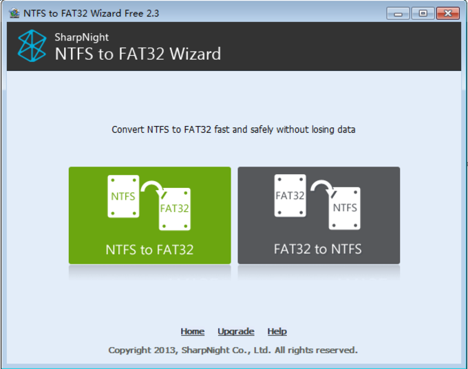 NTFS to FAT32 Wizard Free Edition