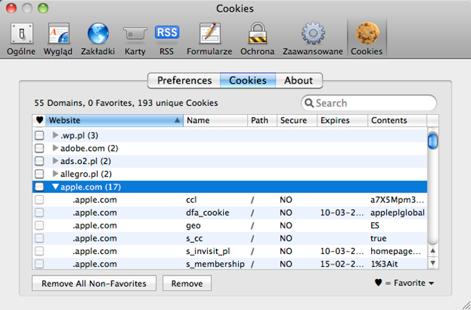 Safari Cookies Safari Cookies