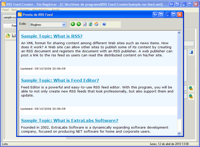RSS Feed Creator RSS Feed Creator