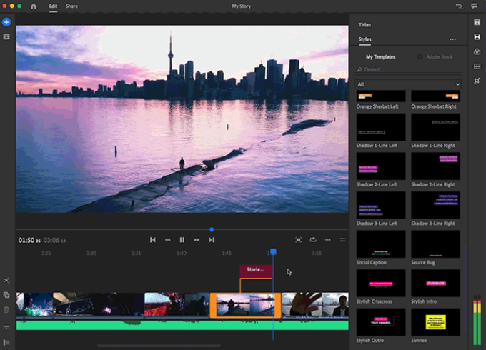 Difference between adobe premiere pro store and rush