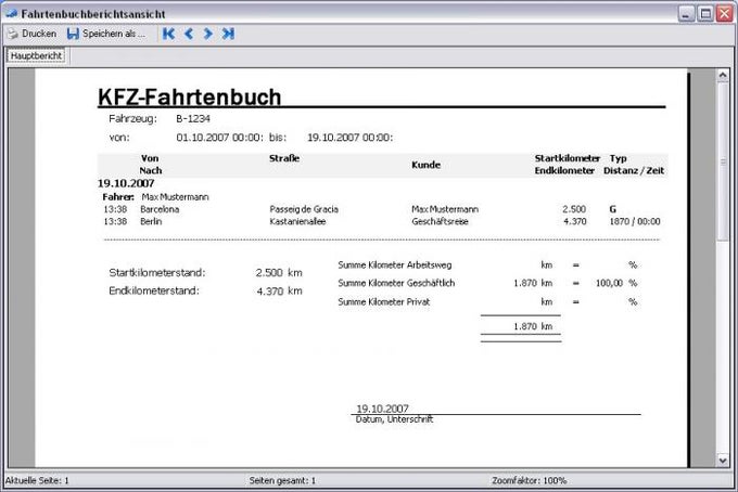KFZ-Fahrtenbuch KFZ-Fahrtenbuch