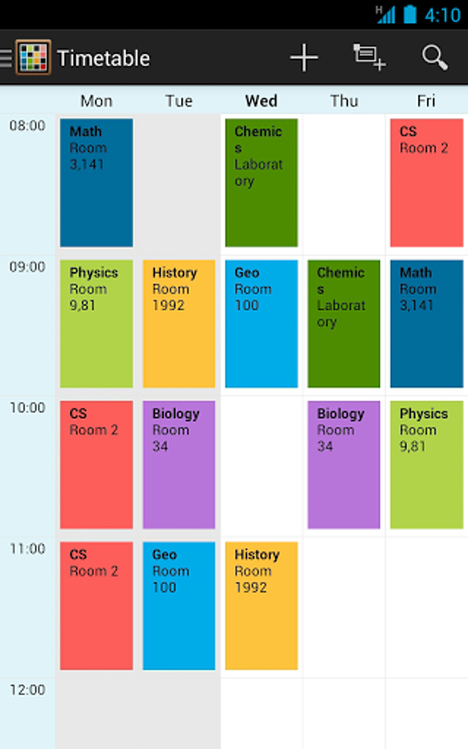 Timetable Timetable