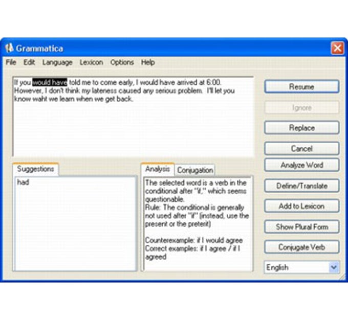 Ultralingua Grammatica Spelling and Grammar Checker - English
