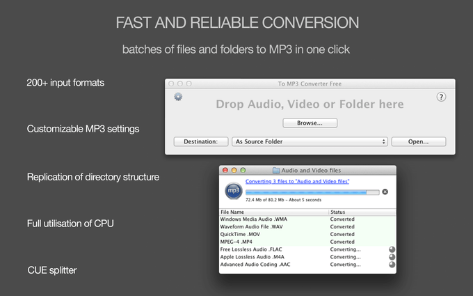 To MP3 Converter Free for Mac OSX To MP3 Converter Free for Mac OSX