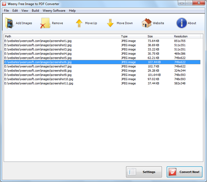 Weeny Free Image to PDF Converter Weeny Free Image to PDF Converter
