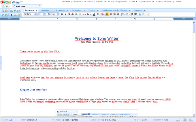 zoho writer online