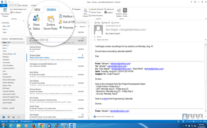 Zimbra Connector for Outlook Zimbra Connector for Outlook