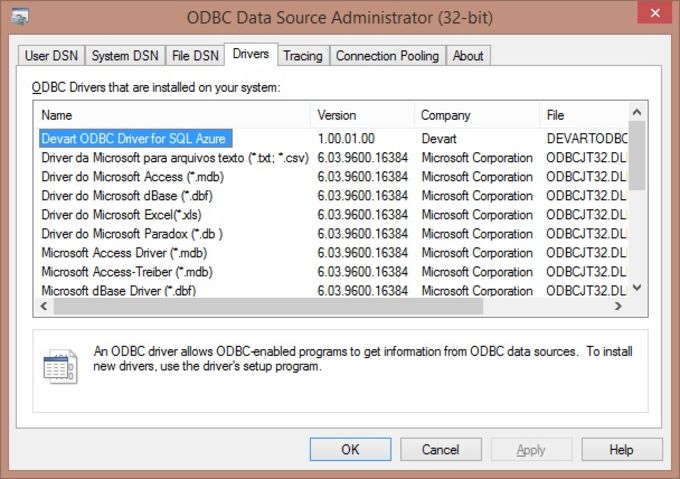 64 bit odbc driver for sql server