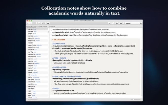 Collocations Dictionary For Mac