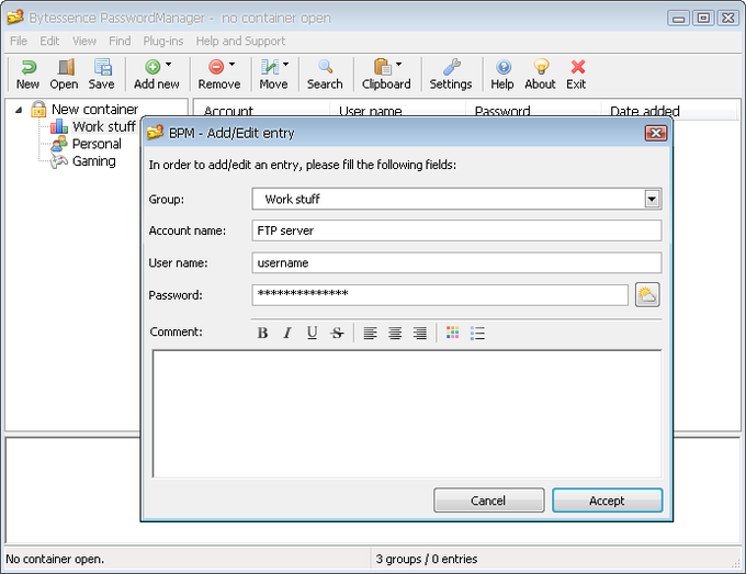Bytessence PasswordManager Bytessence PasswordManager