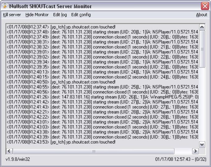 Ved farvning tåge SHOUTcast Server - Download