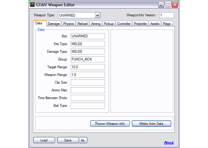 GTA IV Weapon Editor GTA IV Weapon Editor