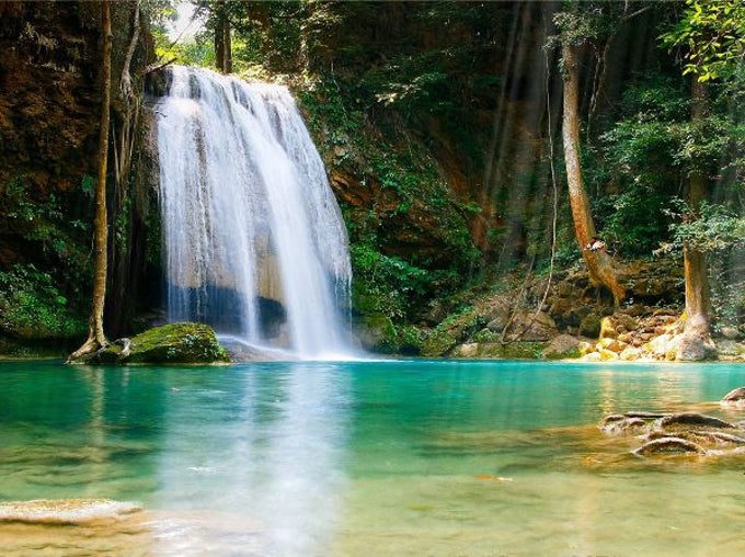 Tropischer Wasserfall Animiertes Wallpaper Tropischer Wasserfall Animiertes Wallpaper