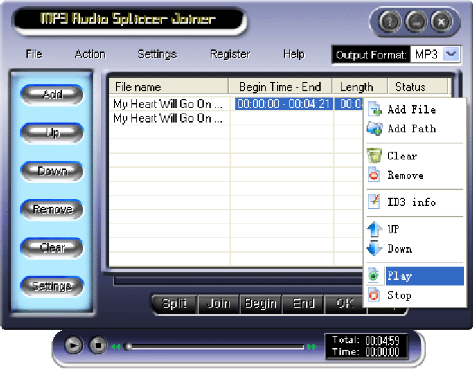 simple mp3 splitter freeware