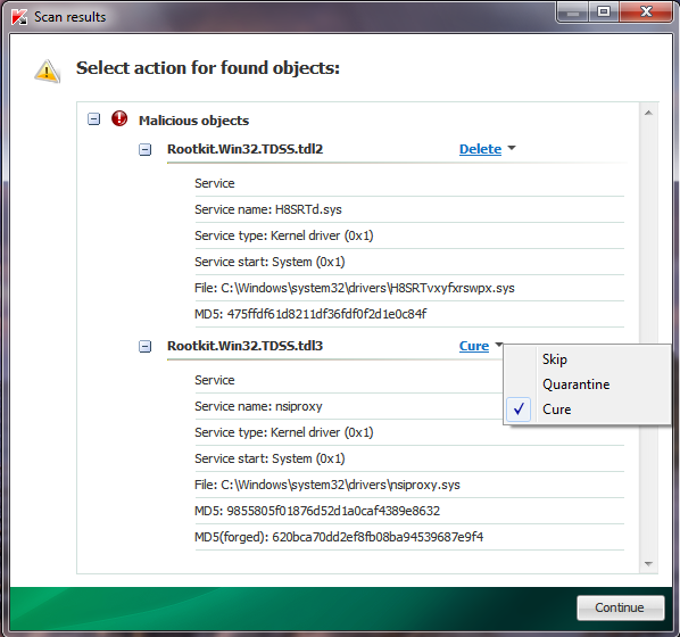 Kaspersky TDSSKiller Kaspersky TDSSKiller