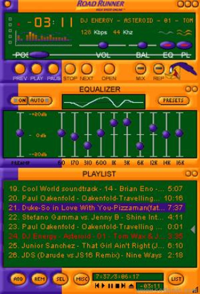 Jeff White Roadrunner WinAmp skin