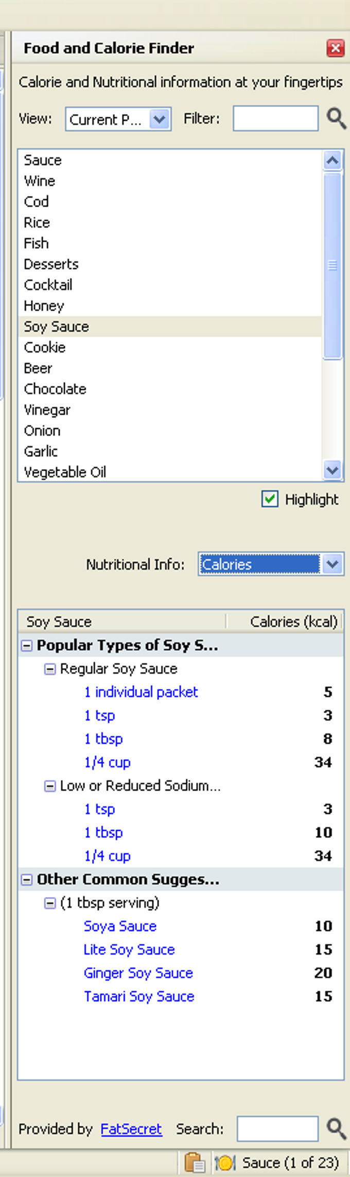 Food and Calorie Finder Food and Calorie Finder