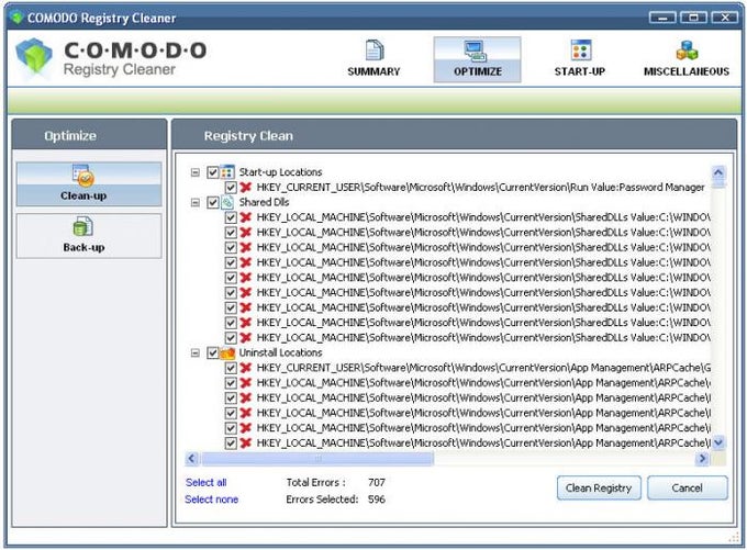 Comodo Registry Cleaner Comodo Registry Cleaner