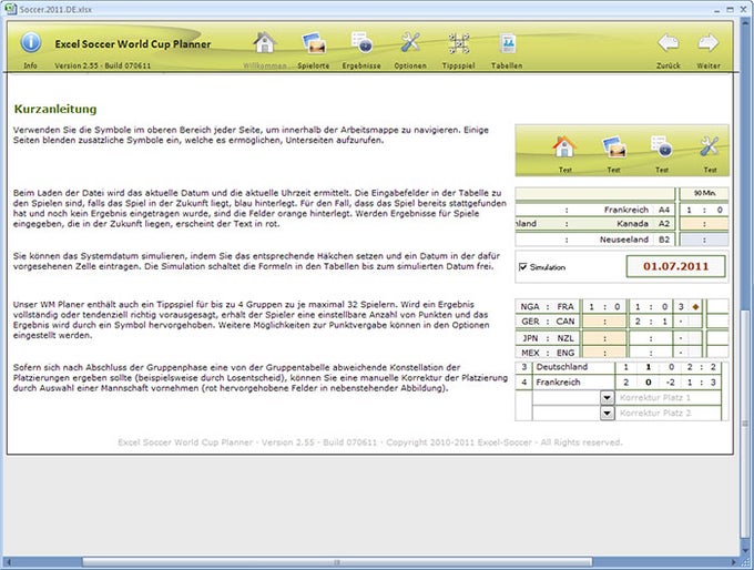 Excel Soccer World Cup Planner Excel Soccer World Cup Planner