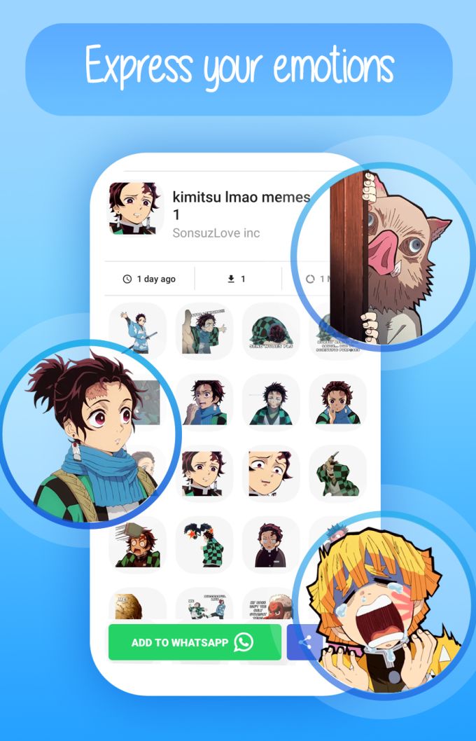 Cute Anime Sticker for WhatsApp  Demon Slayer APK for Android Download