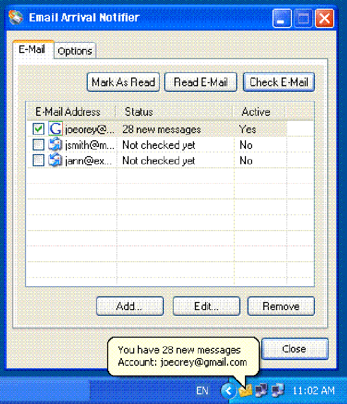 Email Arrival Notifier Email Arrival Notifier