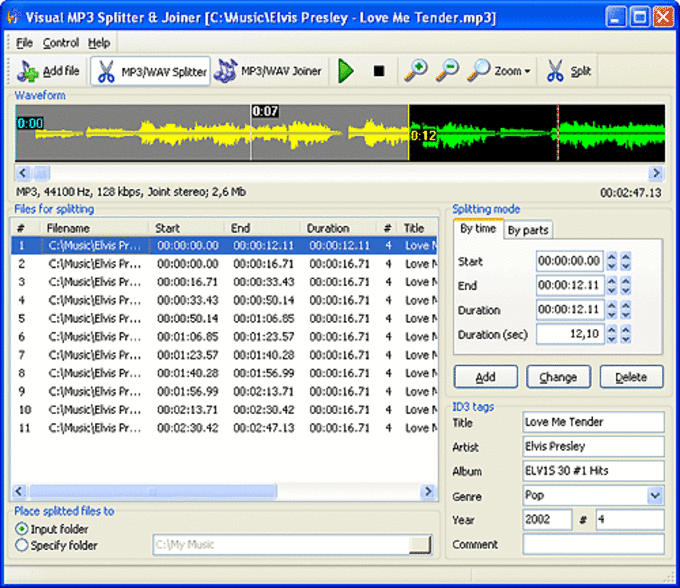 mp3 splitter with auto detect