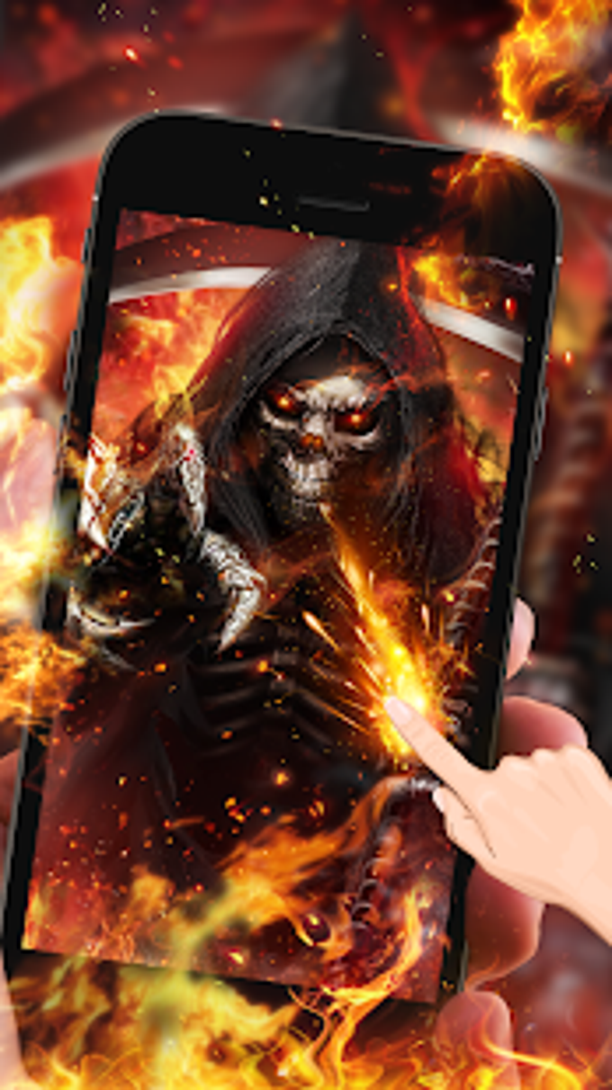 Flaming Grim Reaper Live Wallpaper APK для Android — Скачать