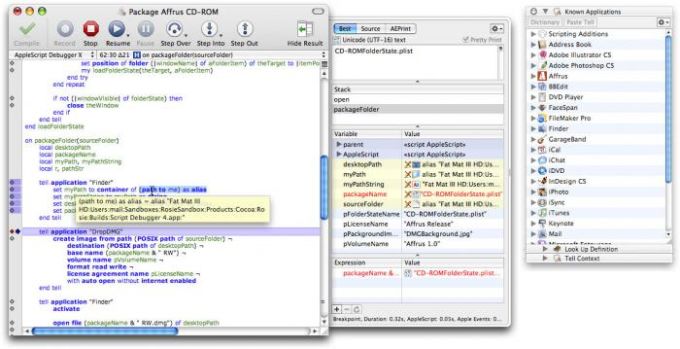 Script debugger 6 0 8 – applescript authoring environmental documentation
