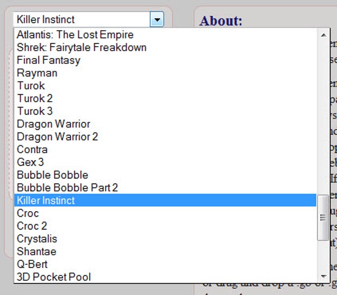 JS GameBoy Color Game Center